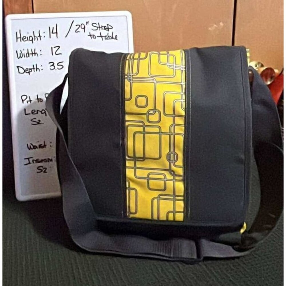 Nwot Ikea Flort Messenger Bag With Accessory Case/2pc Set/Yellow&Gray/Charity View 2